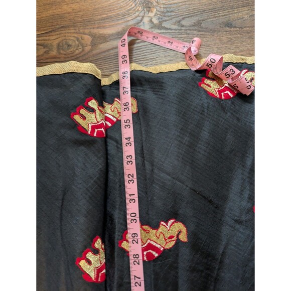 Designer Embroidered Black Silk Cotton Dress with Colorful Patterns Garmentry Xs - Picture 9 of 9